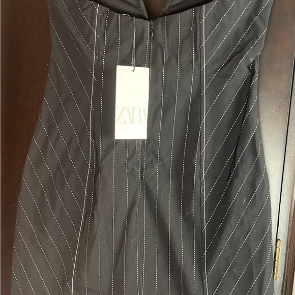 Zara Black Strapless Bodycon Dress Sweetheart Neckline - Picture 5 of 8
